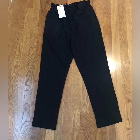 GRACE KARIN Paper Bag Waist Pants Slim Fit Casual Office Pencil Black Pants S - Picture 6 of 15